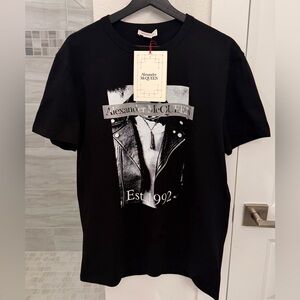 Alexander McQueen Black Graphic cotton T-shirt 💯 original